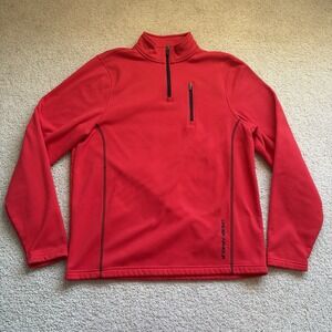 Under Armour Loose Fit 1/4 Zip Pullover Sweatshirt Men's Large Red